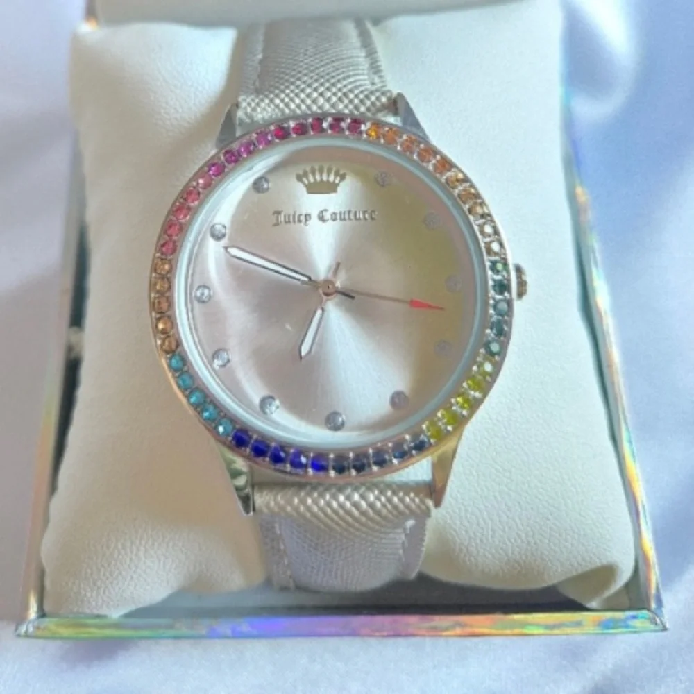 Juicy Couture Watch with Multicolor Crystal Bezel Silver NIB (MSRP $95)